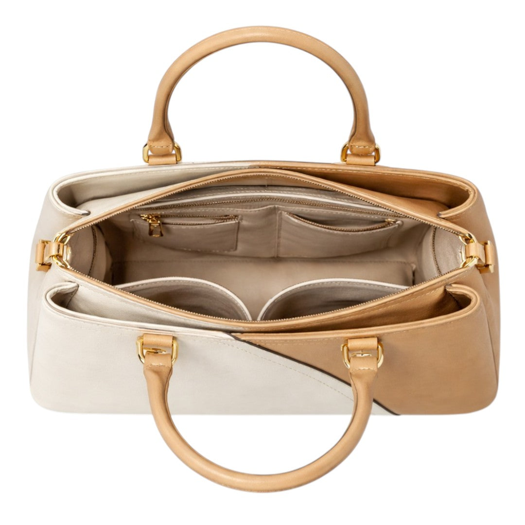 Fibez Elegant Leather Top Handle Handbag for Women